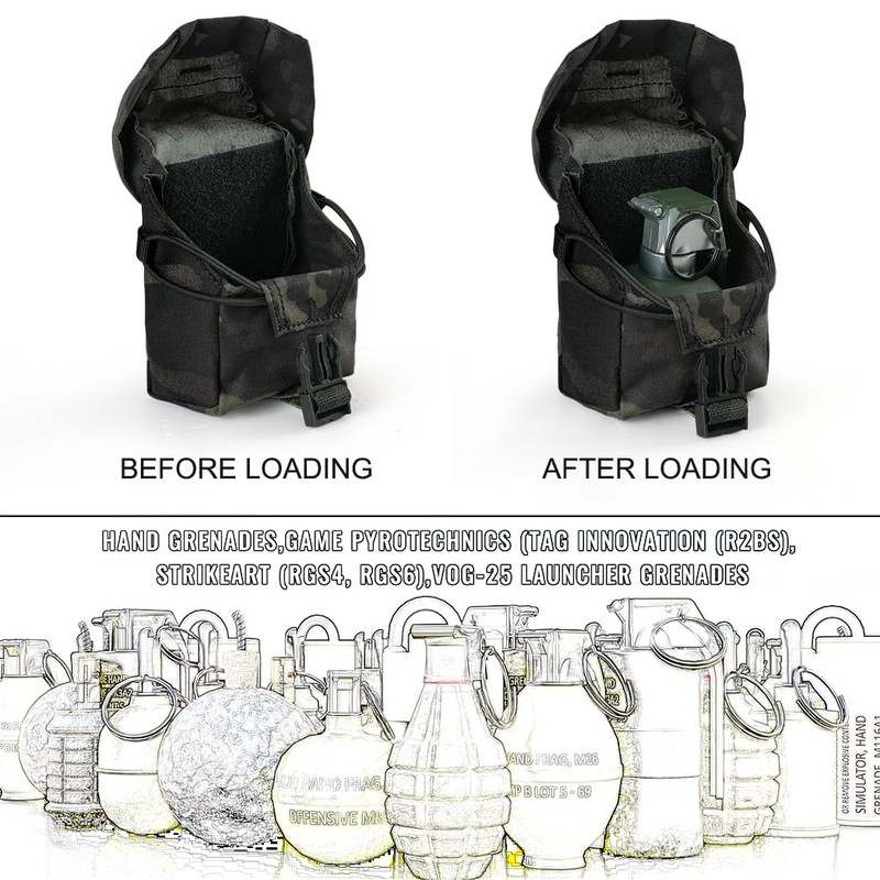 IDOGEAR Tactical Frag Grenade Pouch MOLLE Tool Pouch Ultility EDC