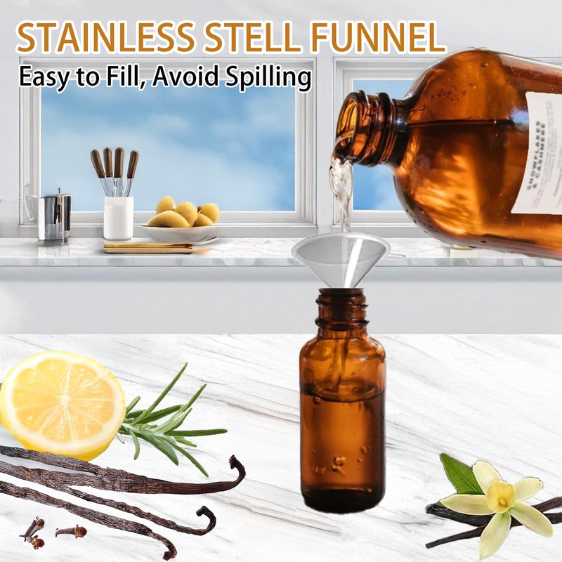 12 Pack 2oz Amber Glass Bottles for Vanilla Extract, Boston