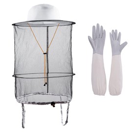 Beekeeping beekeeper Protection Gloves and bee veil hat mosquito mesh cap for men women