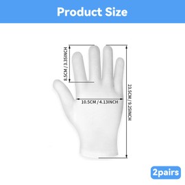 yolzhxe 2 Paar Feuchtigkeitsspendende Handschuhe, Weiße Baumwollhandschuhe, Touchscree Handschuh, Hands Moisturizing Gloves, Arbeitshandschuhe, Geeignet für Trockene und Rissige Hände