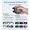 BORUIT V30 Compact LED Flashlight - 365nm UV, Red/Green Light,