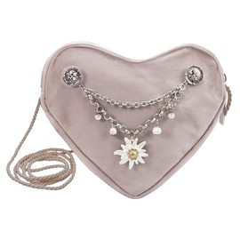 Alpenflüstern Heart Bag Rhinestone Edelweiss Greta Charivari – Women's Costume Bag in Heart Shape, Shoulder Bag for Dirndl, Heart Handbag for Costume Dirndl Bag (in Traditional Colours) DTA104