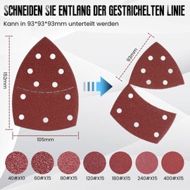 Pack of 100 sandpaper triangular sanders