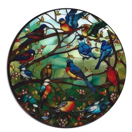 Unbranded Bird Watchers Delight Suncatcher Pictured Acrylic Window - Wall Hanging & Chain