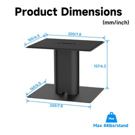 Suptek 7.9 x 6.5" Universal Desktop Speaker Stands – Pair for Bookshelf & Desktop Speakers – 6.1" Tall – Sturdy Base for Studio Monitors, PC, Gaming & Home Audio, Black, SDM003MB