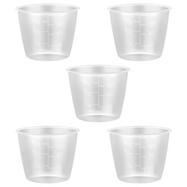 5PCS Plastic Transparent Rice Measuring Cups ，160 ml for Rice Cookers and Laundry Measuring，Cooking and Laundry Use