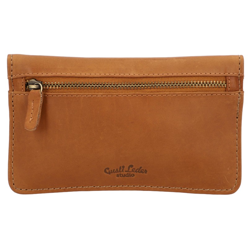 Gusti Rani Leather Wallet Purse Clutch Women's Vintage Leather Brown,