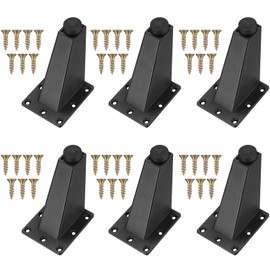 lzijun Pack of 6 Furniture Feet, Adjustable Black Cabinet Feet, Metal Table Legs, Sofa Legs for Bed, Sofa, Table Cabinet, Legs, 92 mm