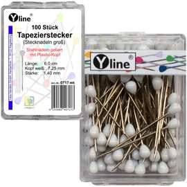 0717-WE Decorative Pins with Plastic Head White Approx. 60 mm Pack of 100