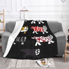 Lisa Larson Blanket Flannel Fluffy Fashionable Blanket All Seasons Washable Throw Blanket Cold Weather Cute Throw Blanket 50"x40"