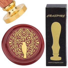 CRASPIRE Raven Wax Seal Stamp Animal Vintage 25mm Sealing Wax Stamps Removable Brass Head with Wooden Handle for Party Envelopes Invitations Gift Packing Wrap Decoration