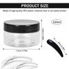 6Pcs 120ml Clear Plastic Jars with 3Pcs Mini Spatulas, Refillable