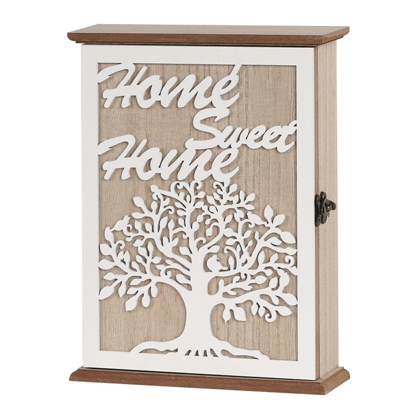 QILICZ Wooden Key Cabinet with Tree of Life Key Cabinet