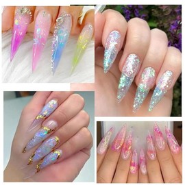 Holographic Nail Sequins Decoration Shiny Flakes Mermaid Opal Powder Purple Glitter DIY Chrome Powder Mirror Neon Nail Art Tools
