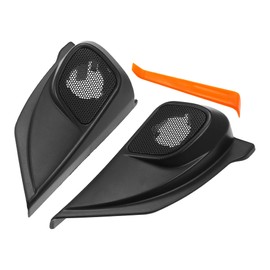 X AUTOHAUX Interior Front Car Door Speaker Window a Pillar Cover Trim Tweeter Speaker Panel Fit for Honda CR-V CRV 12-15 with Screwdriver ABS Black - Pack of 2