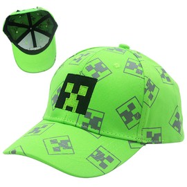 YCVBCY Adjustable Baseball Cap Sun Hat Creep Baseball Cap Kids Cartoon Design Baseball Cap Black and Pixelig Green Grid Sun Hat Baseball Cap - Green, Green