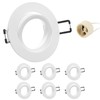 Doughelec 6 Recessed Spotlights GU10 Frame Aluminium White Swivelling Mounting