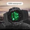 Men Dual Time Sports Watch Outdoor Waterproof PU Strap Digital