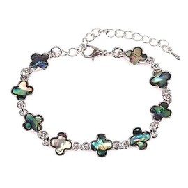 KunBead Jewelry Clover Flower Birthday Shell Ankle Bracelets for Women