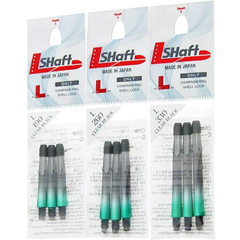 L-Style L-Shaft Lock Straight Twotone Black Clear Green Display Length
