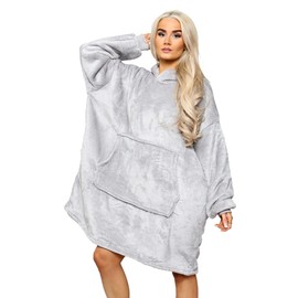 MS9 Women's Oversized Hoodie Wearable Blanket Hoodie Top With Sherpa Lining