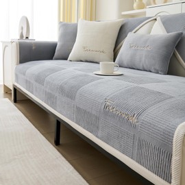 IMSGVIFO Couch Cover, Sofa Cover 1/2/3/4 Seater L Shape Sofa Cover Corner Sofa, Universal Non-Slip Sofa Throw, Solid Thick Textured Sofa Protector for Living Room