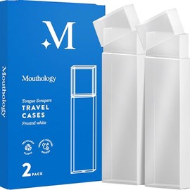 Mouthology Estuche De Viaje Para Raspadores De Lengua(Paquete De 2). Soporte De Plástico Para Raspadores De Lengua Para Adultos. Funda Compacta E Higi