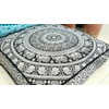 24" Black White Elephant Flower Mandala Mandala Barmeri Large Floor