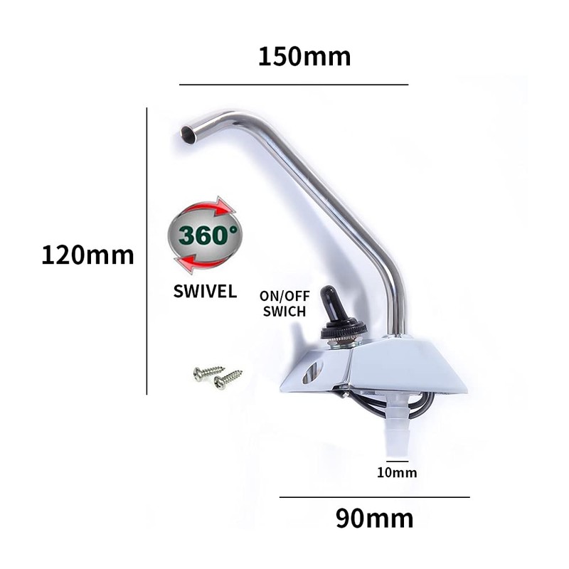 SAILINGFLO 12V Pressure Diaphragm Pump with 360° Spin Faucet/Tap and