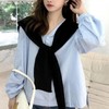 Transitional Knit Shawl Cardigan for Layered Style Colorful Black/Free
