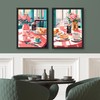 SIGNWIN Framed Set Coffee and Pastry Print Wall Art, Set