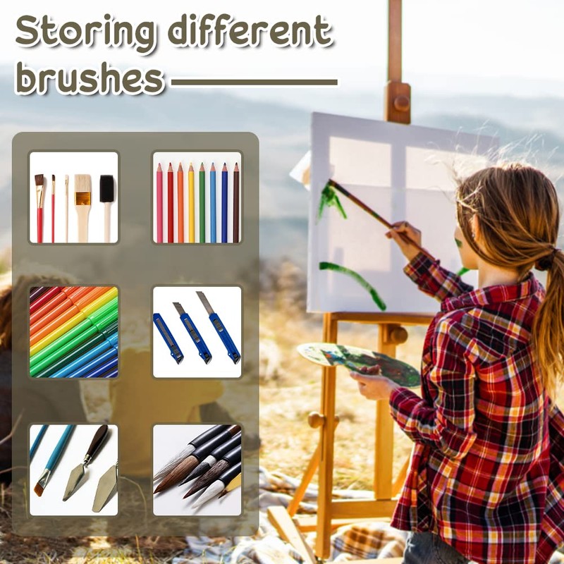 skytowards 30 Compartments Pencil Roll Pencil Case Canvas Brush Bag