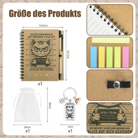 GADITIEK Farewell Gift Colleagues, Includes Notebook and Keyring, Farewell Job, Courage, Cheering, Affirmation, Separation Courage, Thank You Gifts Colleagues (Style 6)