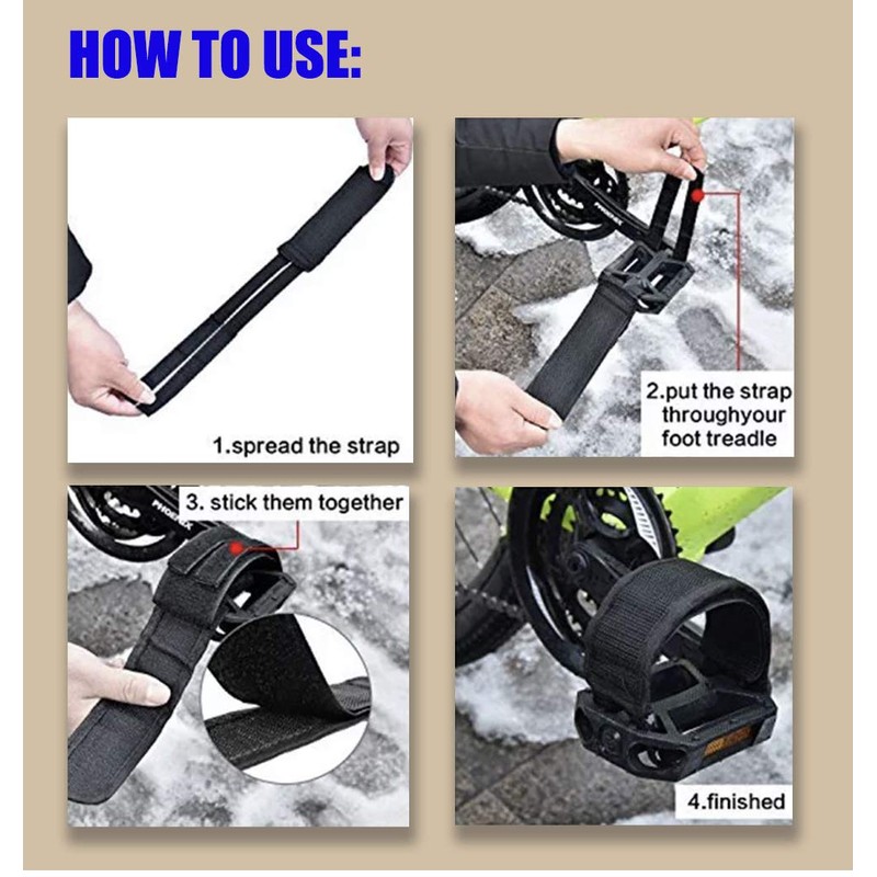 Tomato Palace Black Mountain Bike Pedal Straps, Toe Clip Strap