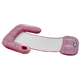 Aqua Mosaic 3-in-1 Pool Chair Float – Inflatable Floating Pool Chair for Adults with Length-Adjust Toggles – Use as a Lounge, Chair, or Drifter – Burgundy Mosaic