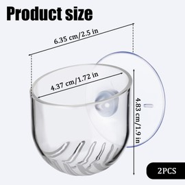 2 Pcs Aquarium Plant Holder Suction Cup Glass Plant Pots Fish Tank Plants Pot for Aquascape Decoration Red Worm Fish Feeder Aquarium Planter Cups for Water Feature Decoration
