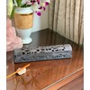 Wooden Incense Holder Cone Burner Coffin with Storage Compartment Organic