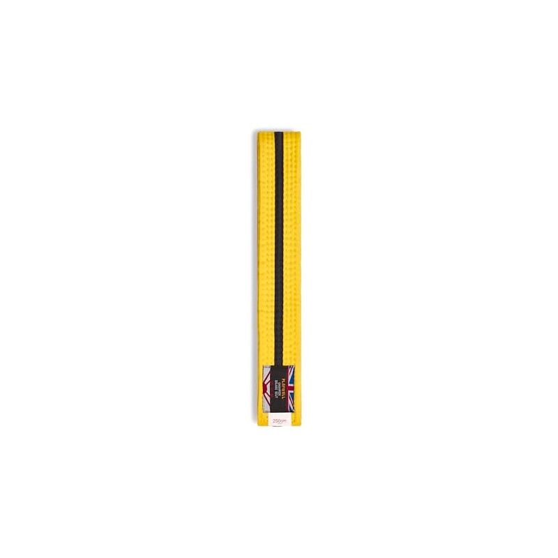 Playwell Martial Arts Cotton Coloured Belt With Black Stripe Grading
