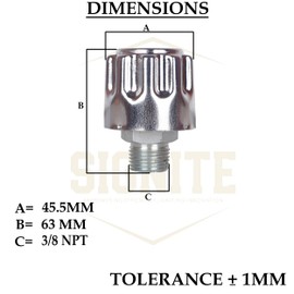 Signite Hydraulics Breathers Cap 3/8", the Breather Tank Oil Cap,Metal Vent Breather Cap for Reservoir Tank Filter with 40 Micron Filtration Threaded Chrome Steel Alloy 3/8 NPT