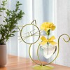 Desktop Glass Planter Vase Holder, Metal Stand Creative Cat Plant