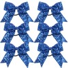 Metallic Sequin and Holographic 6 Inch Cheer Bow Cheerleader Cheerleading