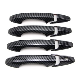 Dreamseek 8Pcs 4 Door Handle Cover Compatible with Honda CR-V CRV 2007 2008 2009 2010 2011 Exterior ABS Molding Protector Trim (Carbon Fiber Pattern)