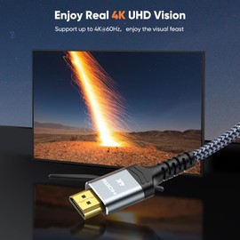 Snowkids 4K HDMI Cable 10 Metres, 4K @ 60Hz HDMI Nylon Braided Support Video 4K 2160p, Audio Return Channel, HDCP, Compatible with TV, Monitor, 4K Projector