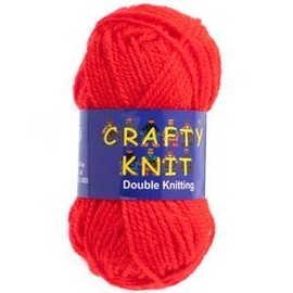 Crafty Knit Double Knitting Sewing & Crochet Craft Wool Yarn Coloured Balls 25g- Cherry