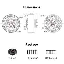 2006 1950KV FPV Drone Motor - 6S Brushless Motor for 3.5, 4, 5 Inch FPV Drone QAV Quadcopter - Pack of 4