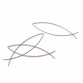 Unbranded Stainless Steel Earring Wires - Hoop Threader - 60mm - 10 Pieces 5 Pairs - FD951