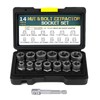 Bixury 14-Piece Nut Remover Set 3/8 Inch Nut Socket Set