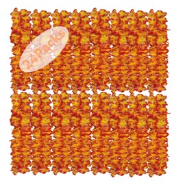 Forellfit Leis for Luau Party, 24-Pack Hawaiian Necklaces for Tropical Bulk Flower Single Color Lei Set, Birthday Beach Party Favors (24-Orange)