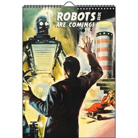 Large Wall Calendar 2025 Sci Fi Robots Space Vintage Trash Movie Posters ~ 12 pages 12"x17"