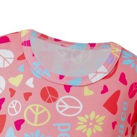 IWALUE 60s 70s Outfits Hippie Kid Girls Costume Set Disco Stylish Boho Flared Pants Accessories Set（Pink,9-10 Years）